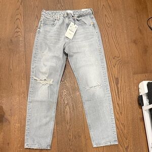 Zara Mid Gray High-Rise Ankle Jeans